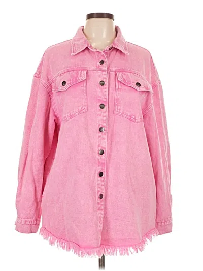 Pre-owned Unbranded Denim Jacket In Pink
