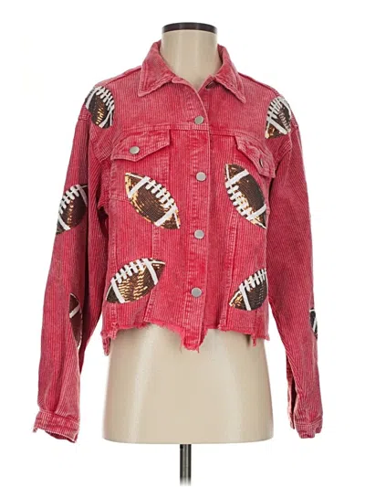 Pre-owned Unbranded Denim Jacket In Red