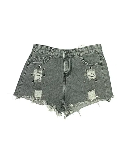 Pre-owned Unbranded Denim Shorts In Gray