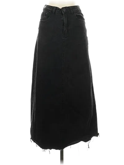 Pre-owned Unbranded Denim Skirt In Black