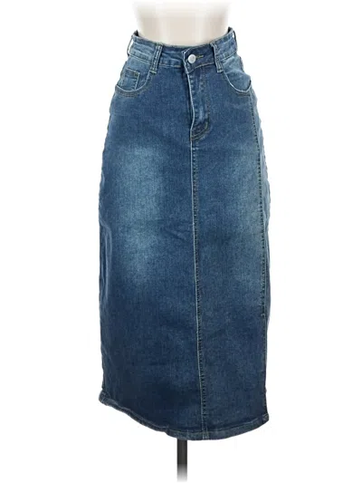 Pre-owned Unbranded Denim Skirt In Blue