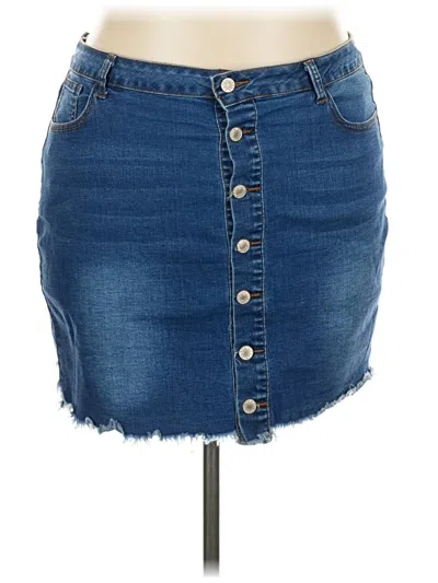 Pre-owned Unbranded Denim Skirt In Blue