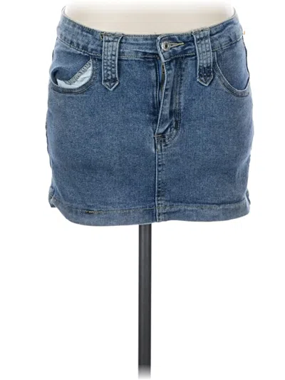Pre-owned Unbranded Denim Skirt In Blue