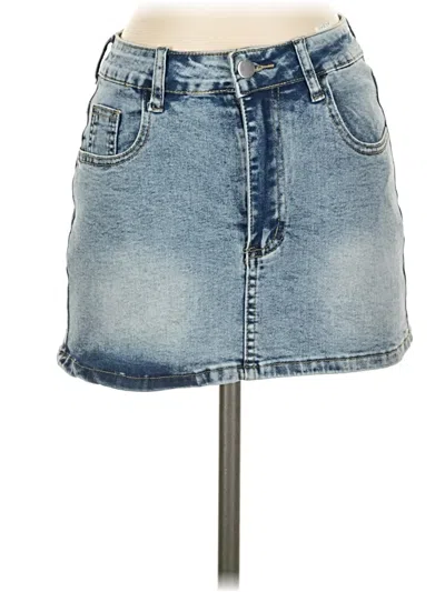Pre-owned Unbranded Denim Skirt In Blue