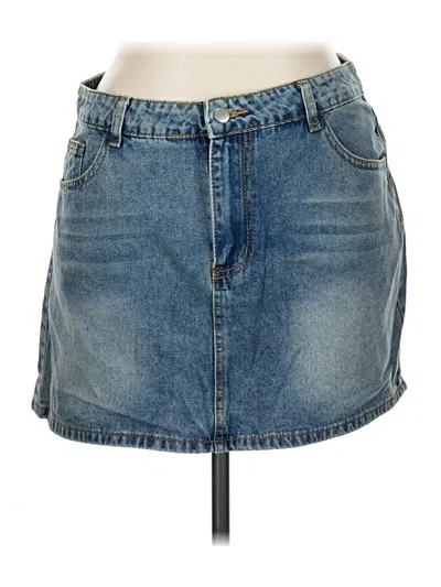 Pre-owned Unbranded Denim Skirt In Blue