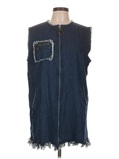 Pre-owned Unbranded Denim Vest In Blue