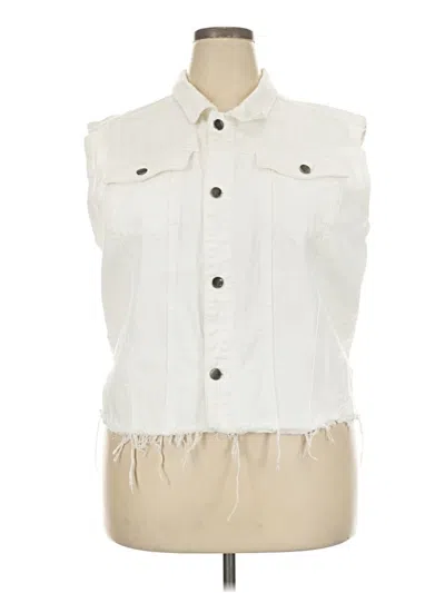 Pre-owned Unbranded Denim Vest In White
