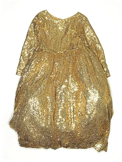 Pre-owned Unbranded Kids' Dress In Gold
