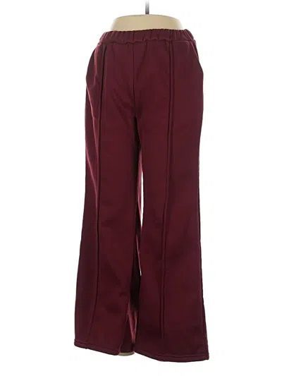Pre-owned Unbranded Dress Pants In Burgundy