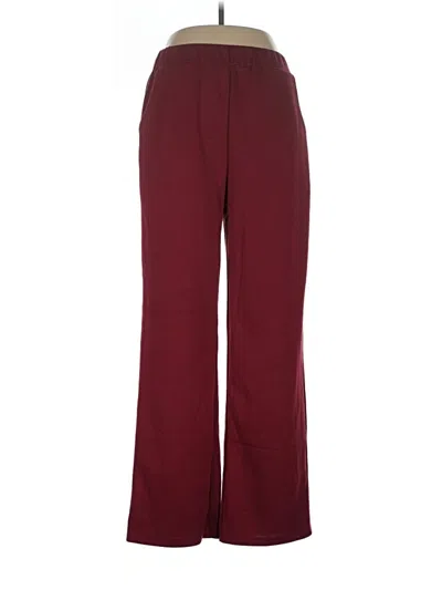 Pre-owned Unbranded Dress Pants In Burgundy