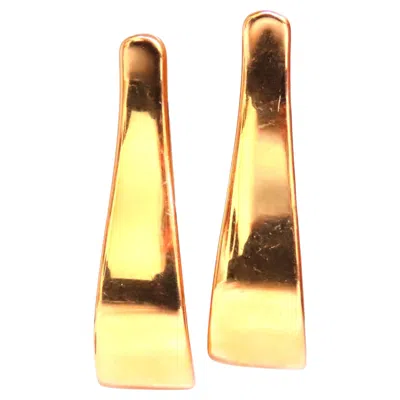 Pre-owned Unbranded Elongated Semi Hoop High Shine Lever Clip Earring 14kt 12504* In Multiple