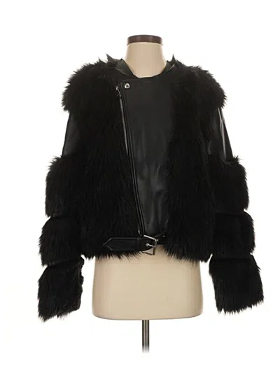 Pre-owned Unbranded Faux Fur Jacket In Black