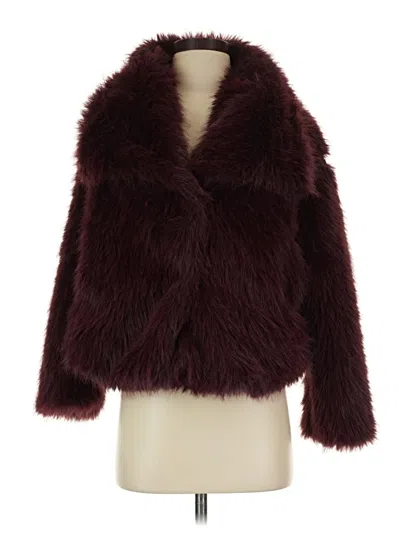 Pre-owned Unbranded Faux Fur Jacket In Burgundy