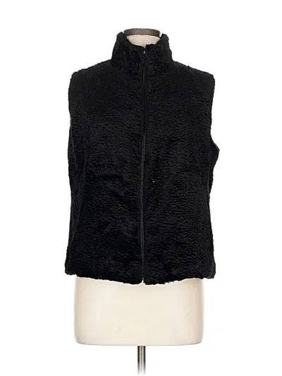 Pre-owned Unbranded Faux Fur Vest In Black