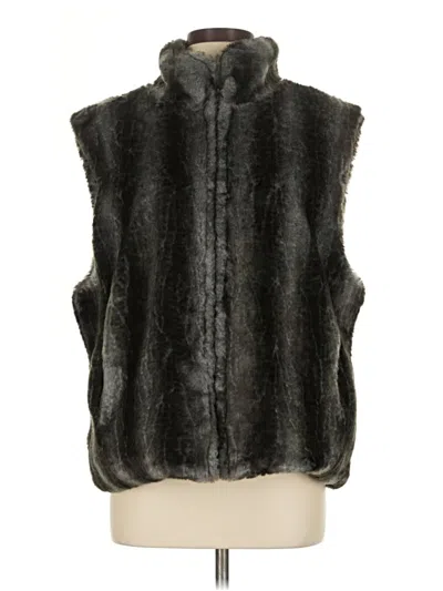 Pre-owned Unbranded Faux Fur Vest In Black