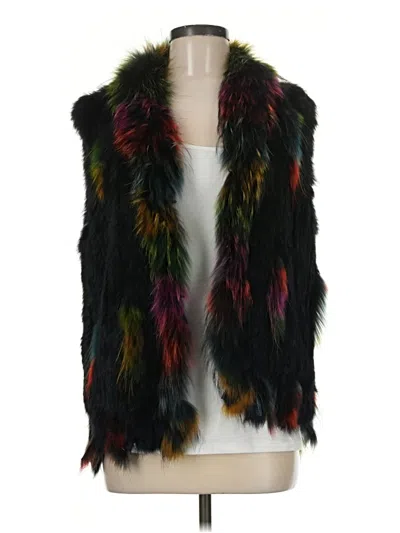 Pre-owned Unbranded Faux Fur Vest In Black