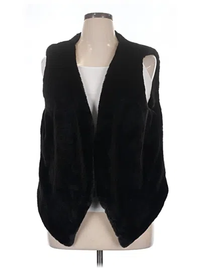 Pre-owned Unbranded Faux Fur Vest In Black