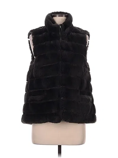 Pre-owned Unbranded Faux Fur Vest In Black