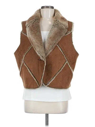 Pre-owned Unbranded Faux Fur Vest In Brown