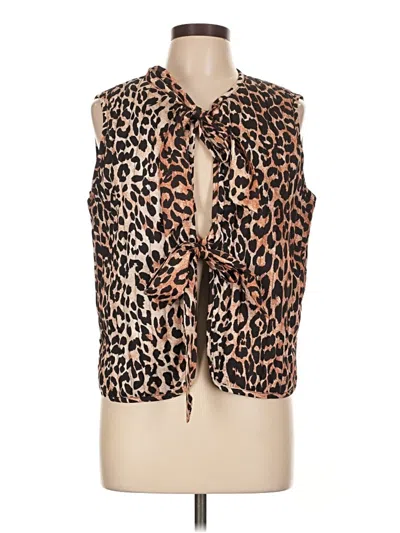 Pre-owned Unbranded Faux Fur Vest In Brown