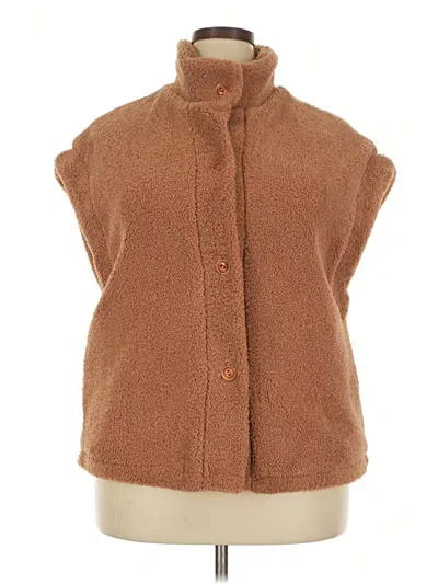 Pre-owned Unbranded Faux Fur Vest In Brown