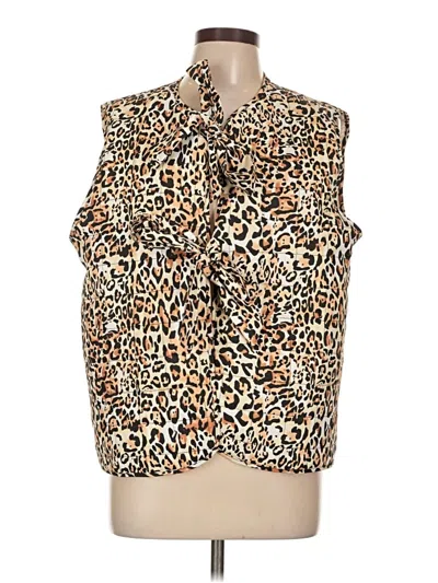 Pre-owned Unbranded Faux Fur Vest In Gold