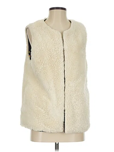 Pre-owned Unbranded Faux Fur Vest In Ivory