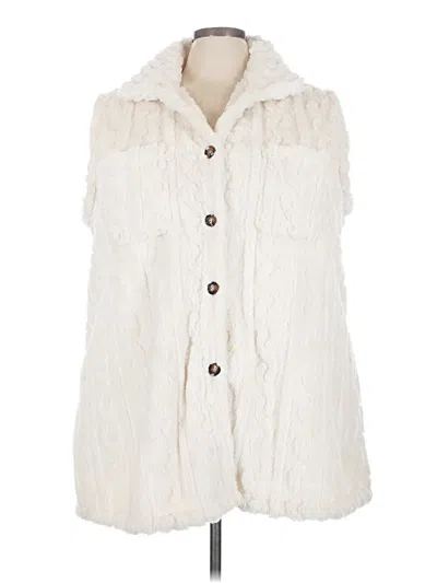 Pre-owned Unbranded Faux Fur Vest In Ivory