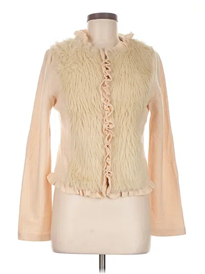 Pre-owned Unbranded Faux Fur Vest In Ivory