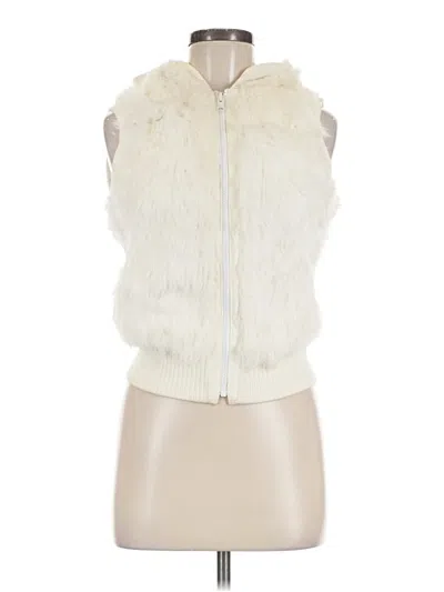 Pre-owned Unbranded Faux Fur Vest In Ivory