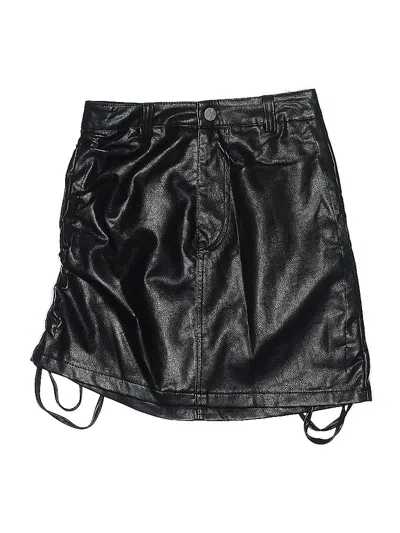 Pre-owned Unbranded Faux Leather Skirt In Black