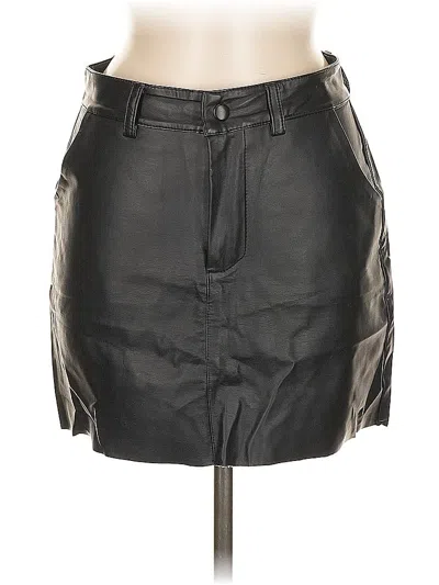 Pre-owned Unbranded Faux Leather Skirt In Black