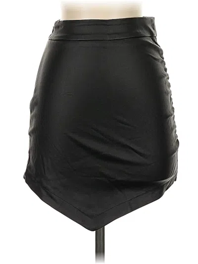 Pre-owned Unbranded Faux Leather Skirt In Black