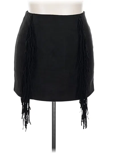 Pre-owned Unbranded Faux Leather Skirt In Black