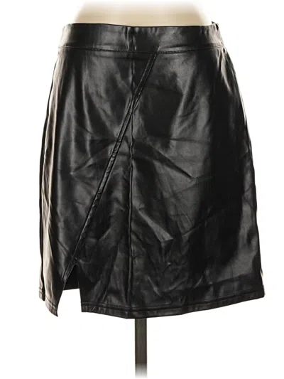 Pre-owned Unbranded Faux Leather Skirt In Black