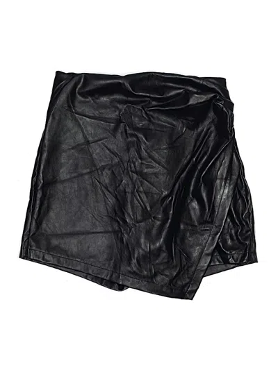 Pre-owned Unbranded Faux Leather Skirt In Black