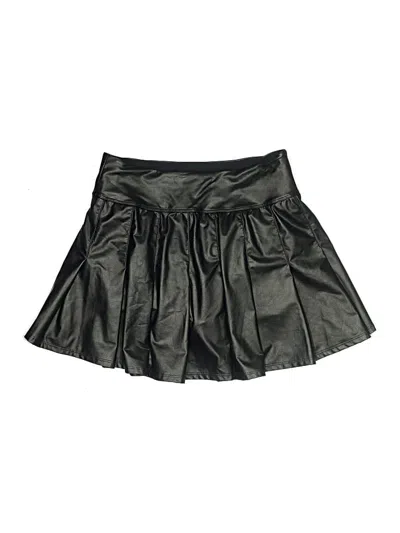 Pre-owned Unbranded Faux Leather Skirt In Black