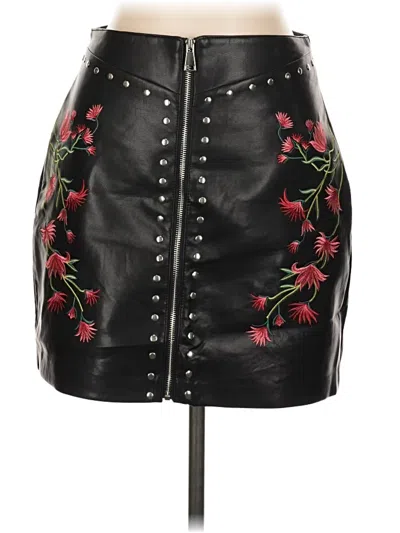 Pre-owned Unbranded Faux Leather Skirt In Black