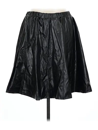 Pre-owned Unbranded Faux Leather Skirt In Black