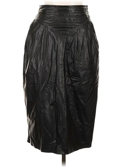 Pre-owned Unbranded Faux Leather Skirt In Black