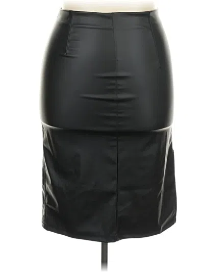 Pre-owned Unbranded Faux Leather Skirt In Black
