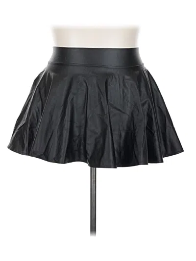 Pre-owned Unbranded Faux Leather Skirt In Black