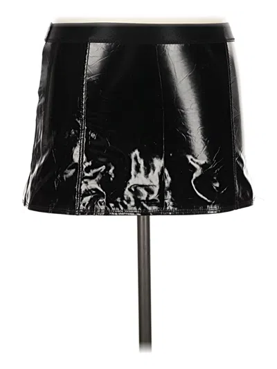 Pre-owned Unbranded Faux Leather Skirt In Black