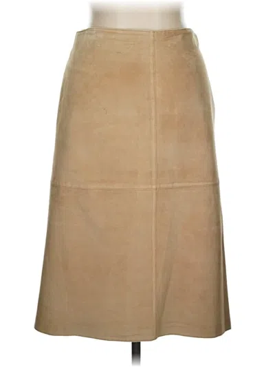 Pre-owned Unbranded Faux Leather Skirt In Brown