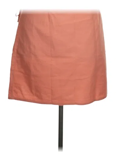 Pre-owned Unbranded Faux Leather Skirt In Orange