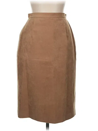 Pre-owned Unbranded Faux Leather Skirt In Tan