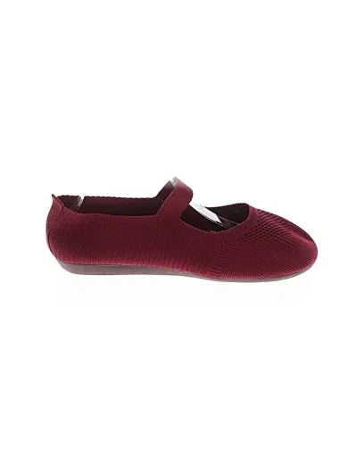 Pre-owned Unbranded Flats In Burgundy