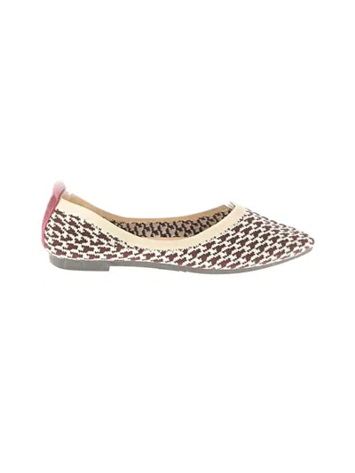 Pre-owned Unbranded Flats In Burgundy