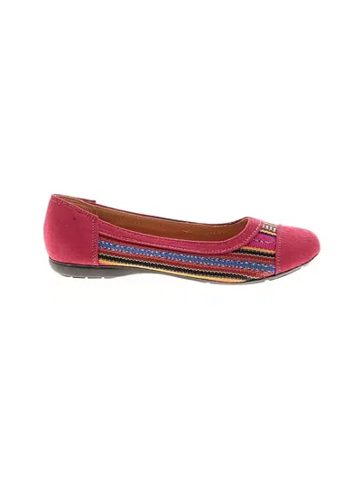 Pre-owned Unbranded Flats In Burgundy