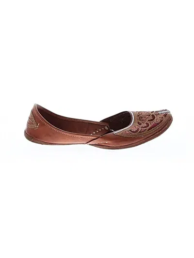 Pre-owned Unbranded Flats In Tan